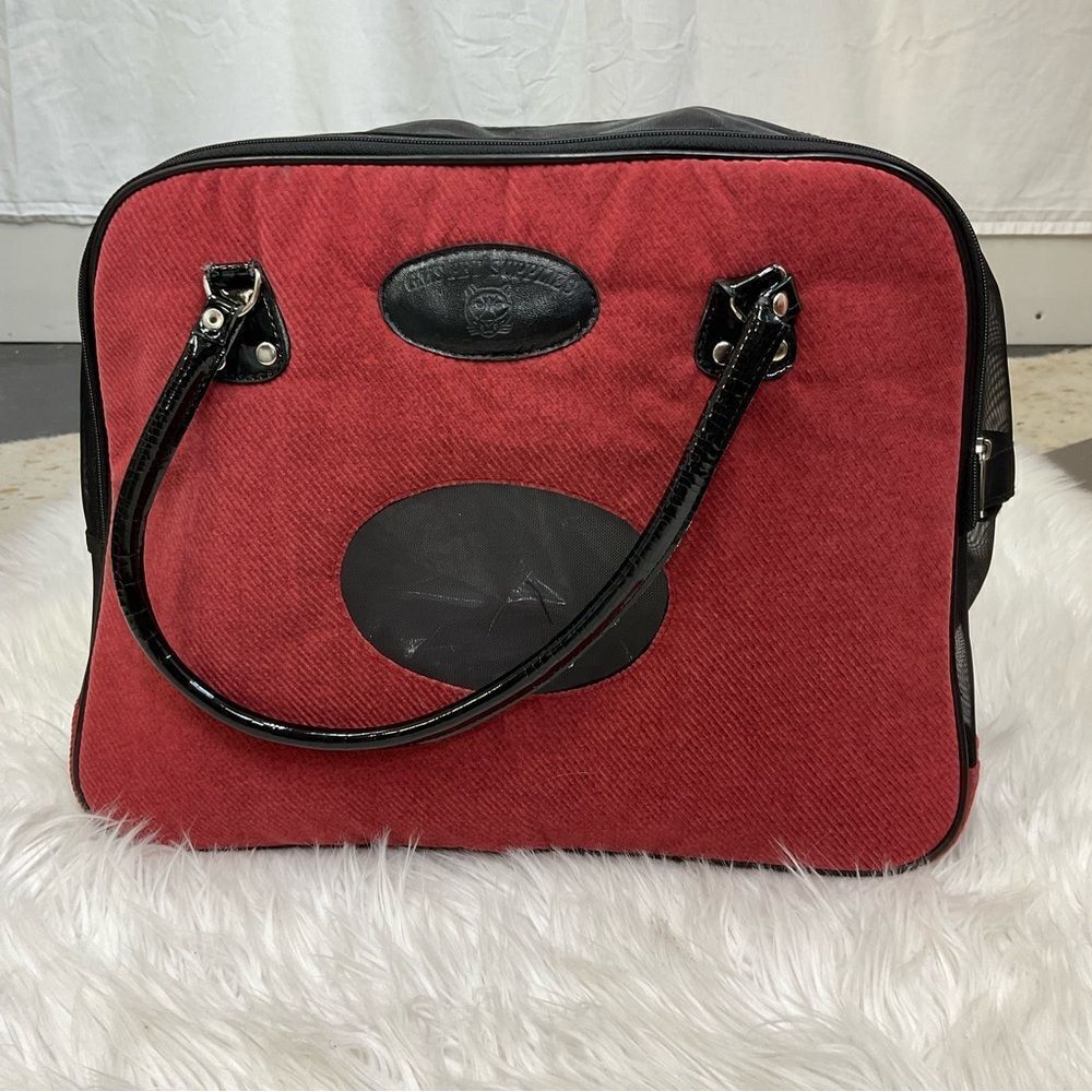 New!!! GMS PET SUPPLIES red / burgundy corduroy dog/ cat bag carrier